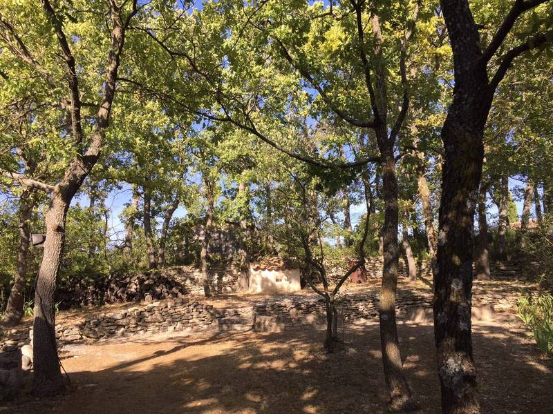 Jardin arboré dans cette propriété en vente à Lacoste