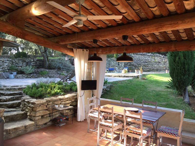 Auvent salle à manger d'été avec accès piscine